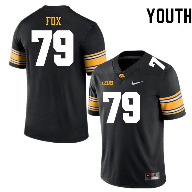 Youth #79 Cody Fox Iowa Hawkeyes College Football Jerseys Stitched-Black